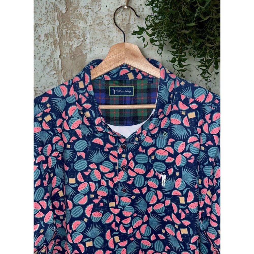 William Murray Seed Spitters Polo Shirt Golf Watermelon Print Men's Large NWOT - Picture 2 of 10